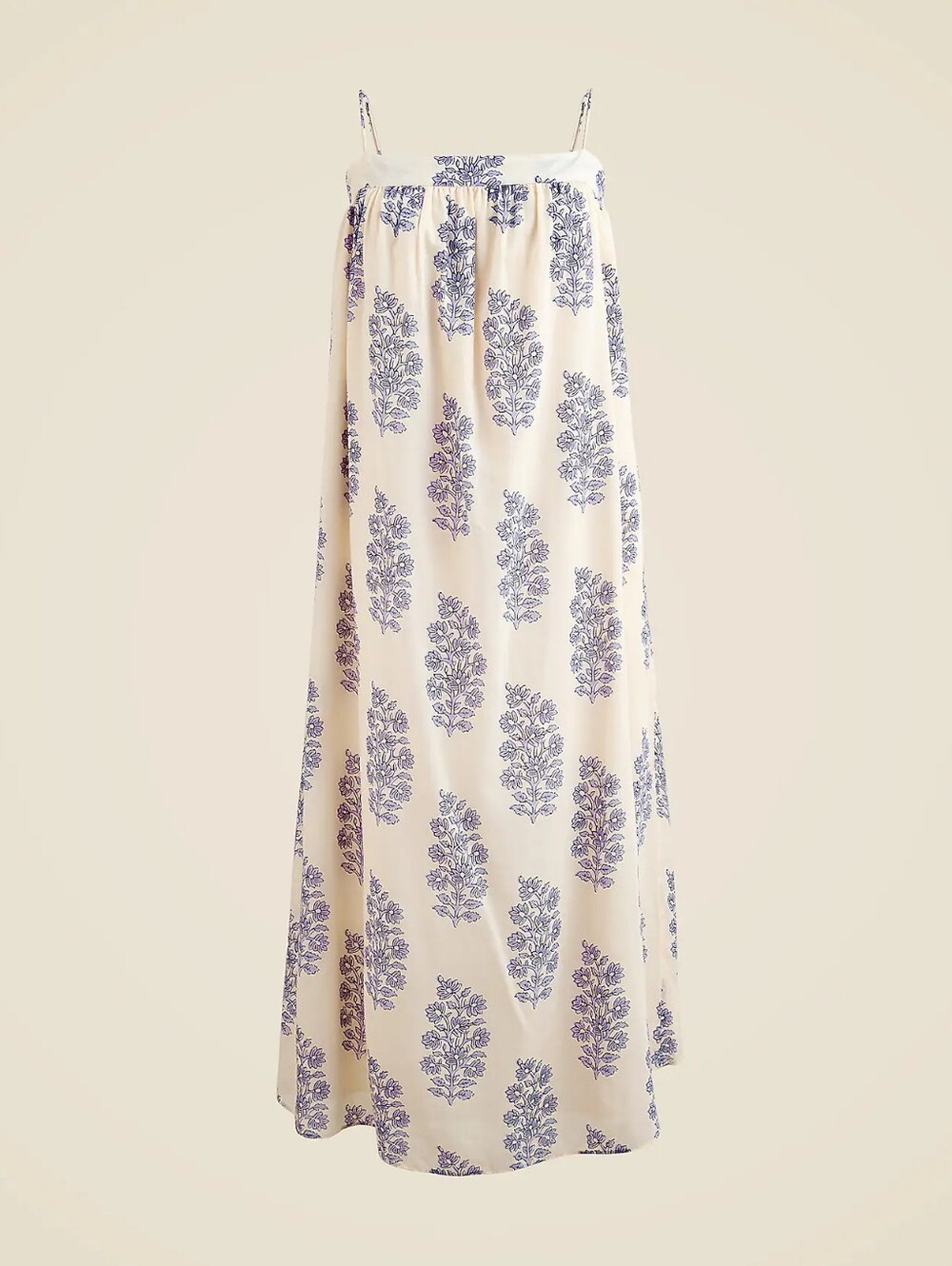 JCrew Floaty Midi Dress in Block Print Voile